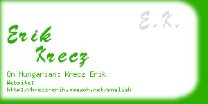 erik krecz business card